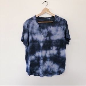 Pacsun • Me to We Blue Tye Dye neck cut out shirt